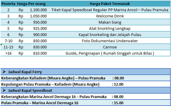 paket one day trip pulau pramuka